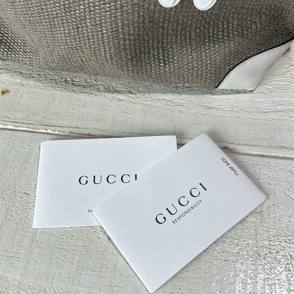 Gucci Raffia Bamboo Handles Straw Tote ✅COA Included - Picture 10 of 16